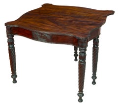 Carved Classical Mahogany Card Table with Basket Carving, Salem, circa 1810