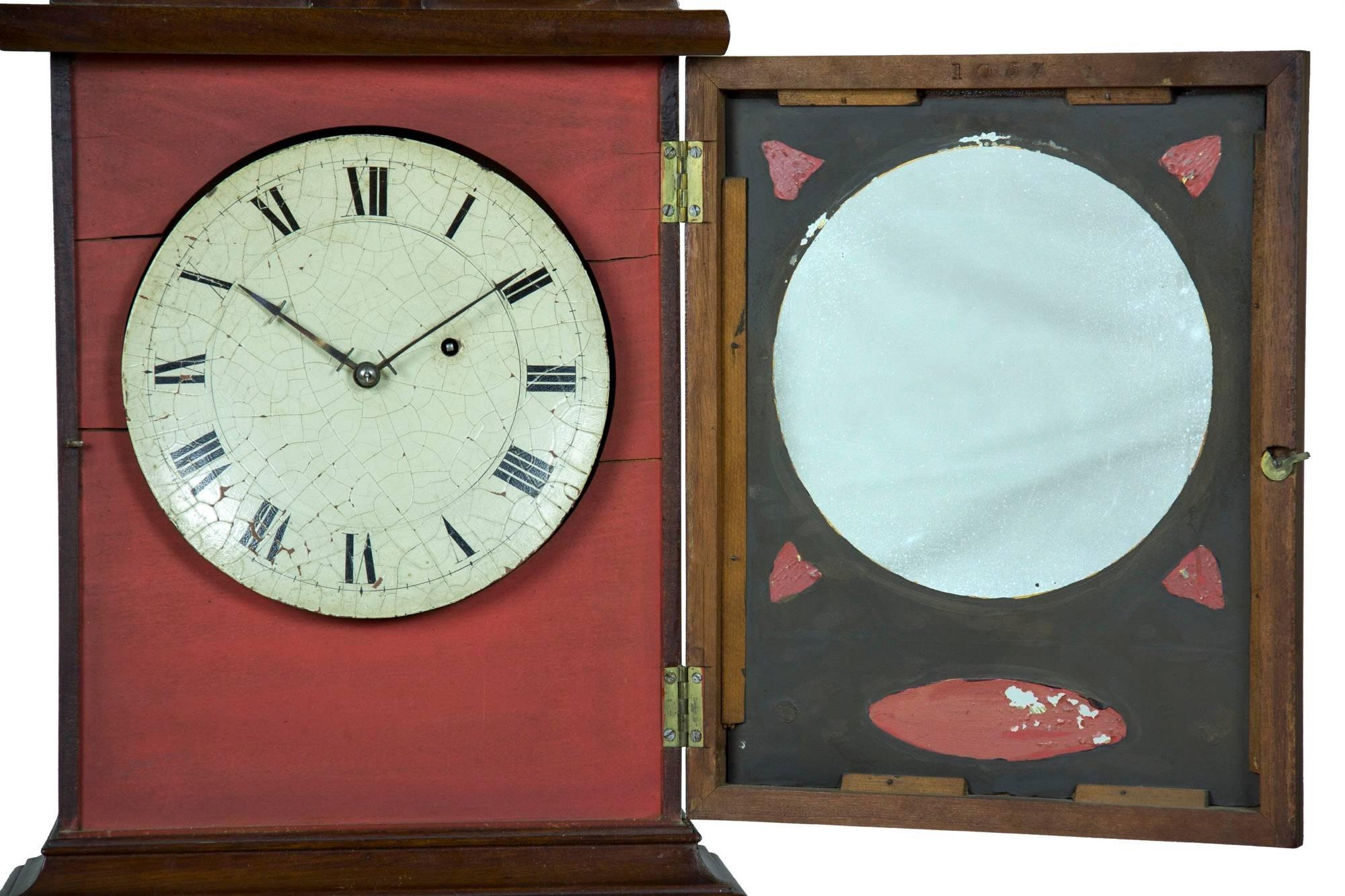 Fine Federal Mahogany and Eglomise Shelf Clock, Aarron Willard, c.1820 For Sale 2