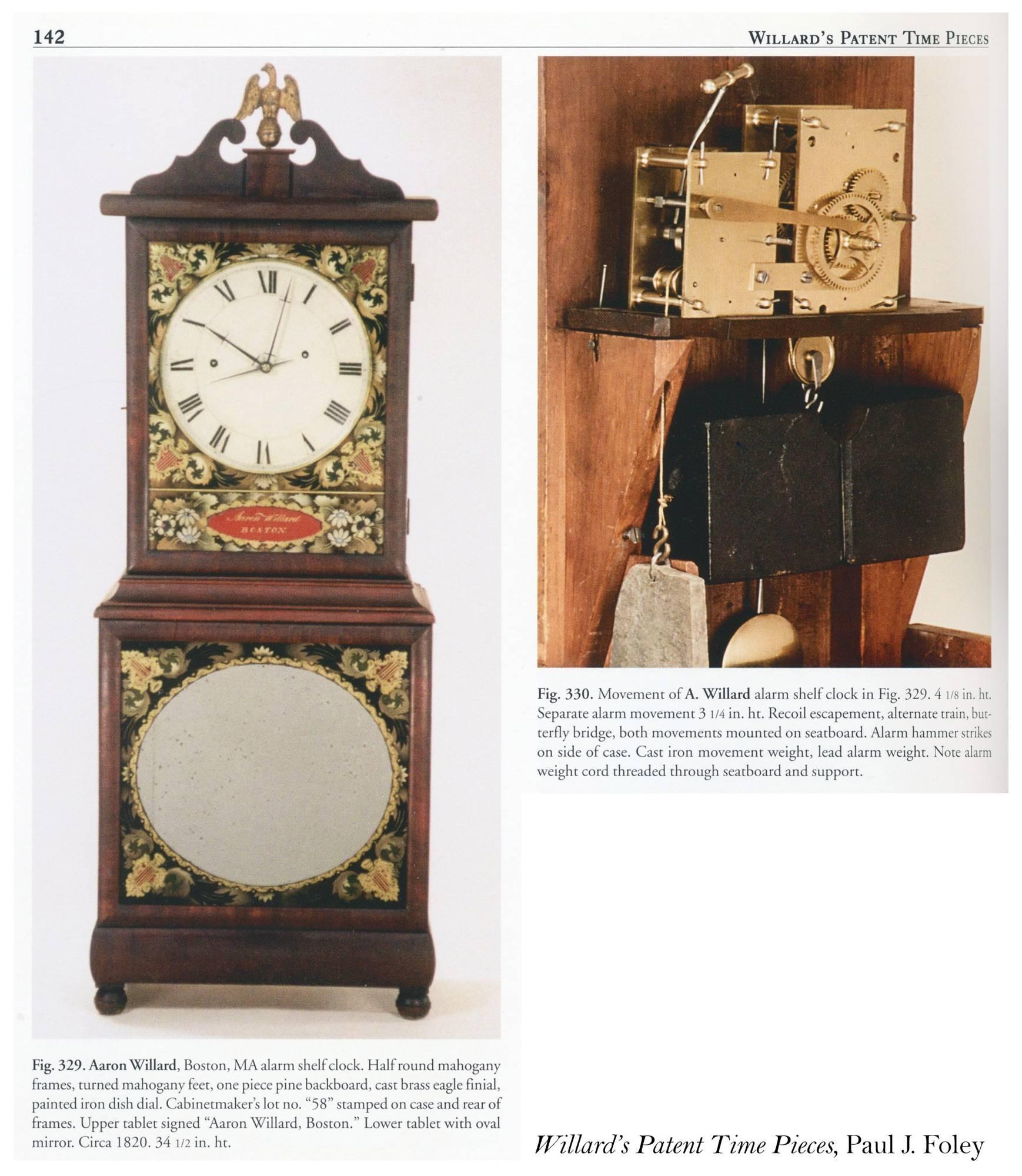 Fine Federal Mahogany and Eglomise Shelf Clock, Aarron Willard, c.1820 For Sale 5