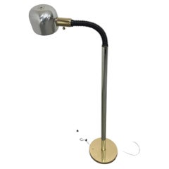 Vintage Chrome Adjustable Floor Lamp, Mid Century Modern Office Lighting