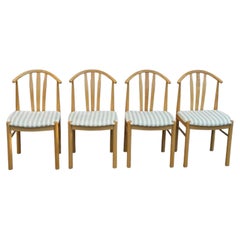 Set of 4 Late 20th Century Postmodern Light Oak Dining Chairs