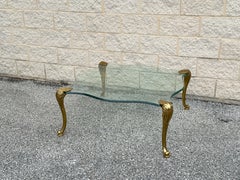 Mesa de centro de latón brillante de los años 70 al estilo de p.e. Guerin
