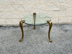 1970s Brass Glit Side Table in the Style of p.e. Guerin