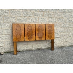 Mid 20th Century Burlwood Queen Headboard Attributed to Lane