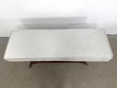 Late 20th Century Gio Ponti Style Italian Modern Bench With Sculptural Wood Base