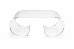 1970s Karl Springer Style Lucite Scroll Coffee Table