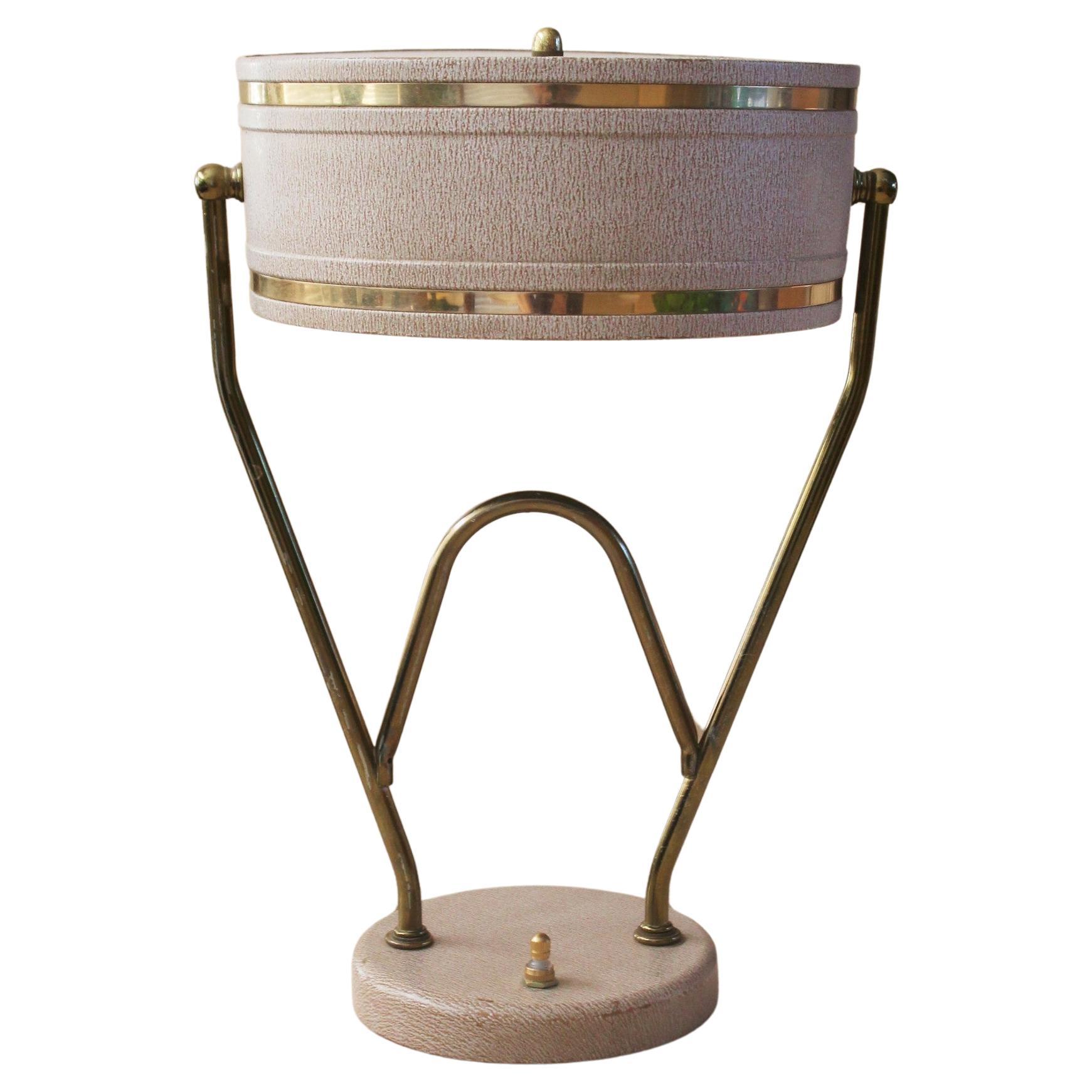Lampe de bureau articulée Art Déco 1939 NYWF Rare cuir simulé métallique en vente