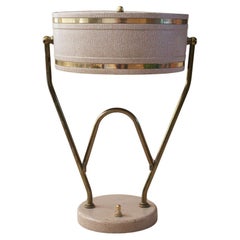 Lampe de bureau articulée Art Déco 1939 NYWF Rare cuir simulé métallique