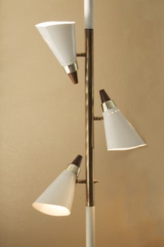 Mid Century DANISH MODERN "SQUARE" Cone Shade TENSION POLE LAMP! ATOMIC MCM