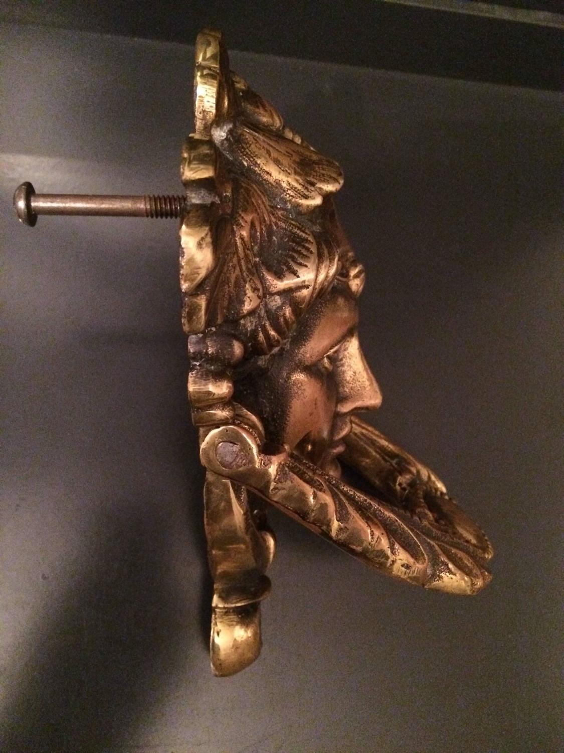 Vintage Solid Brass Female Door Knocker Made in England For Sale at 1stdibs