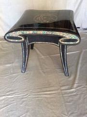 Tessellated Marble Side Table with Abalone Accents