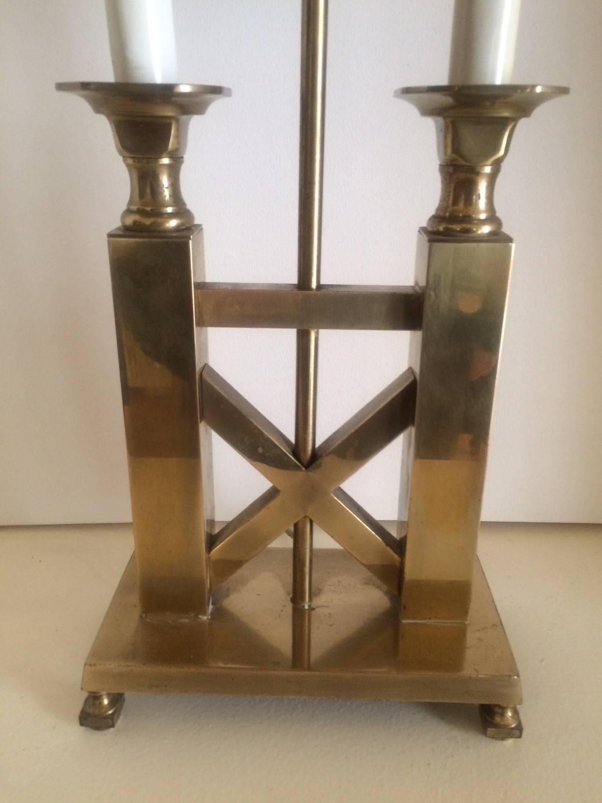 This beautiful brass lamp with 