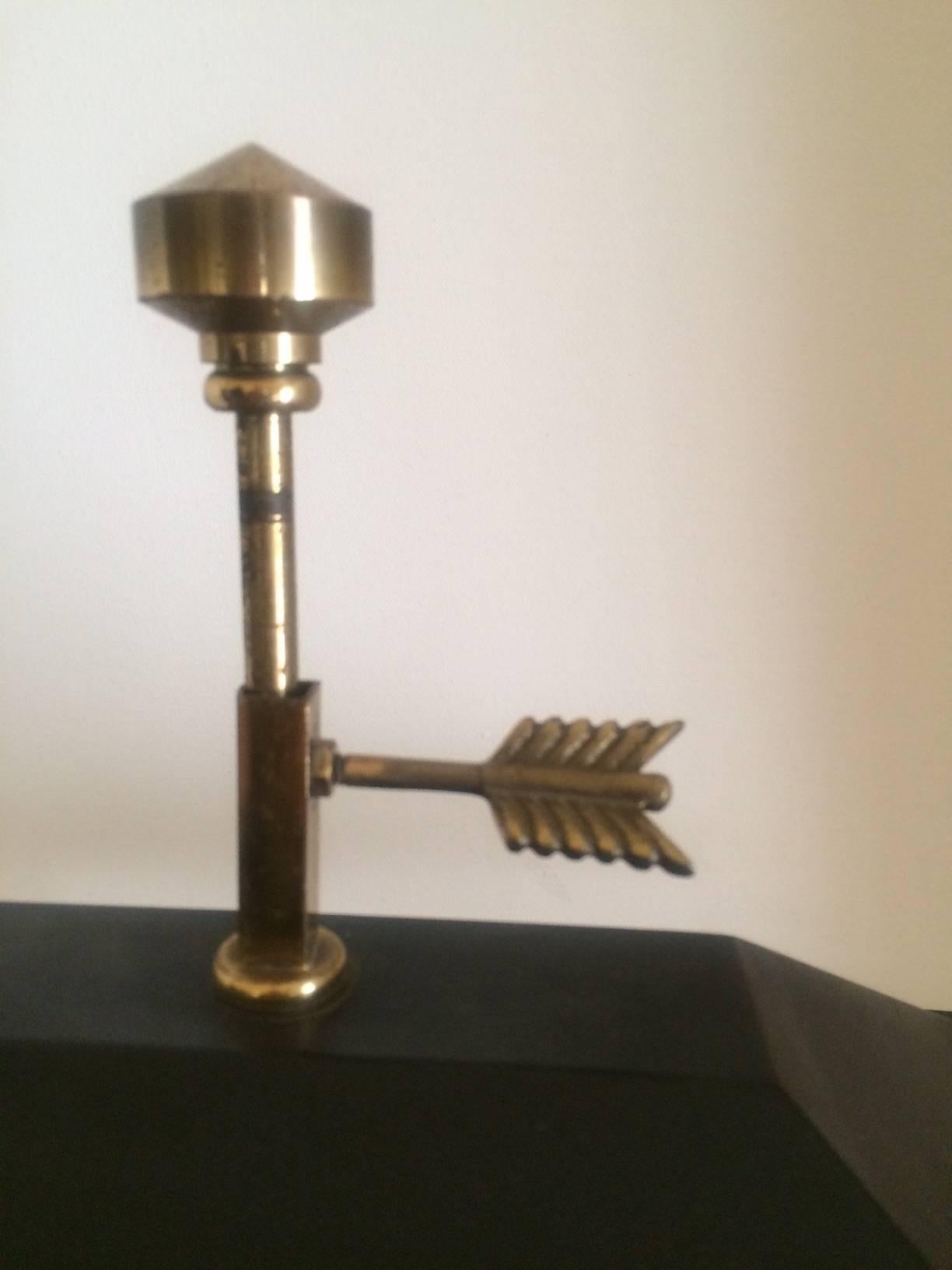 20th Century Solid Brass Bouillette Style Table Lamp with Metal Shade an 