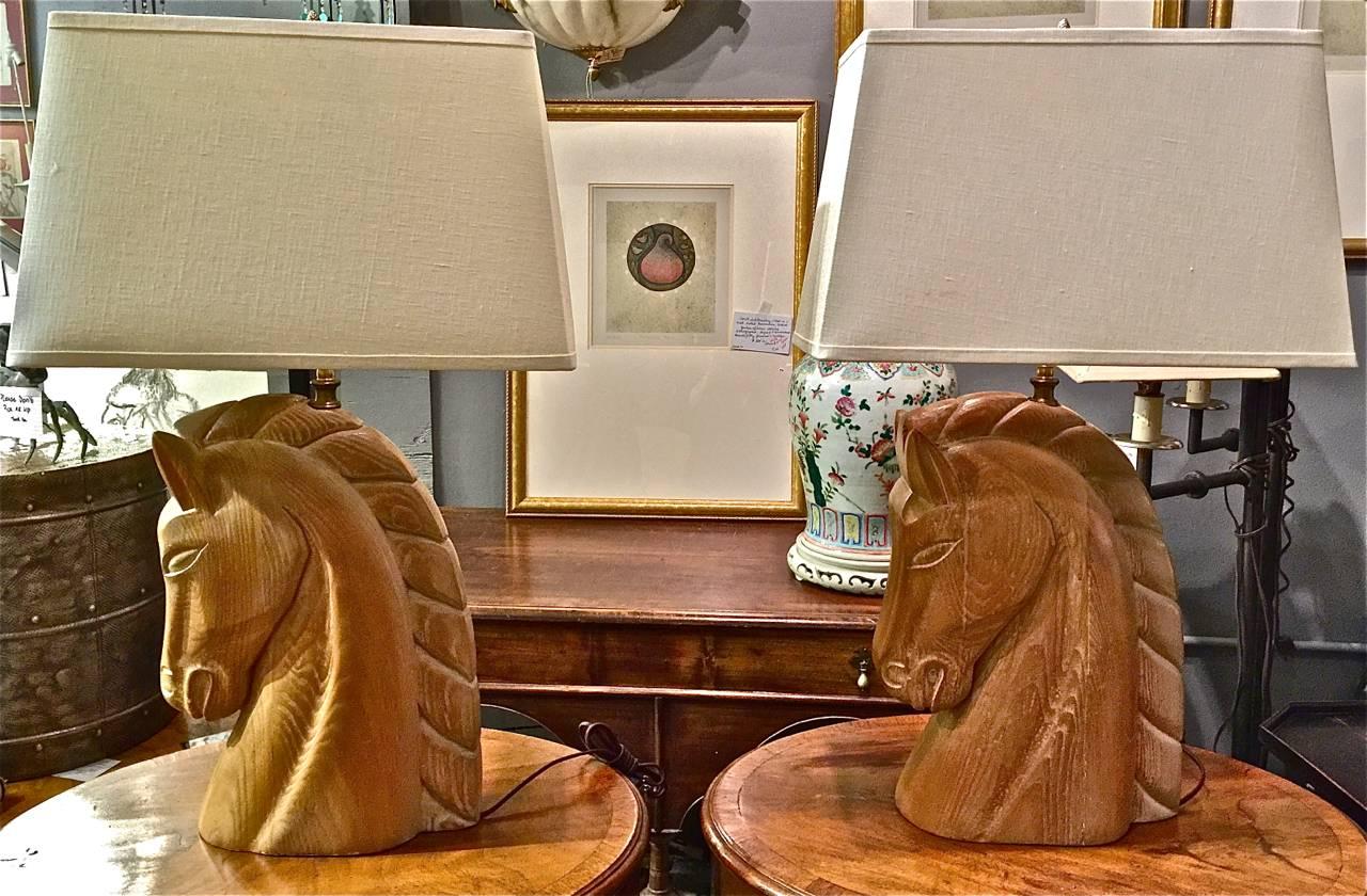 carved horse head