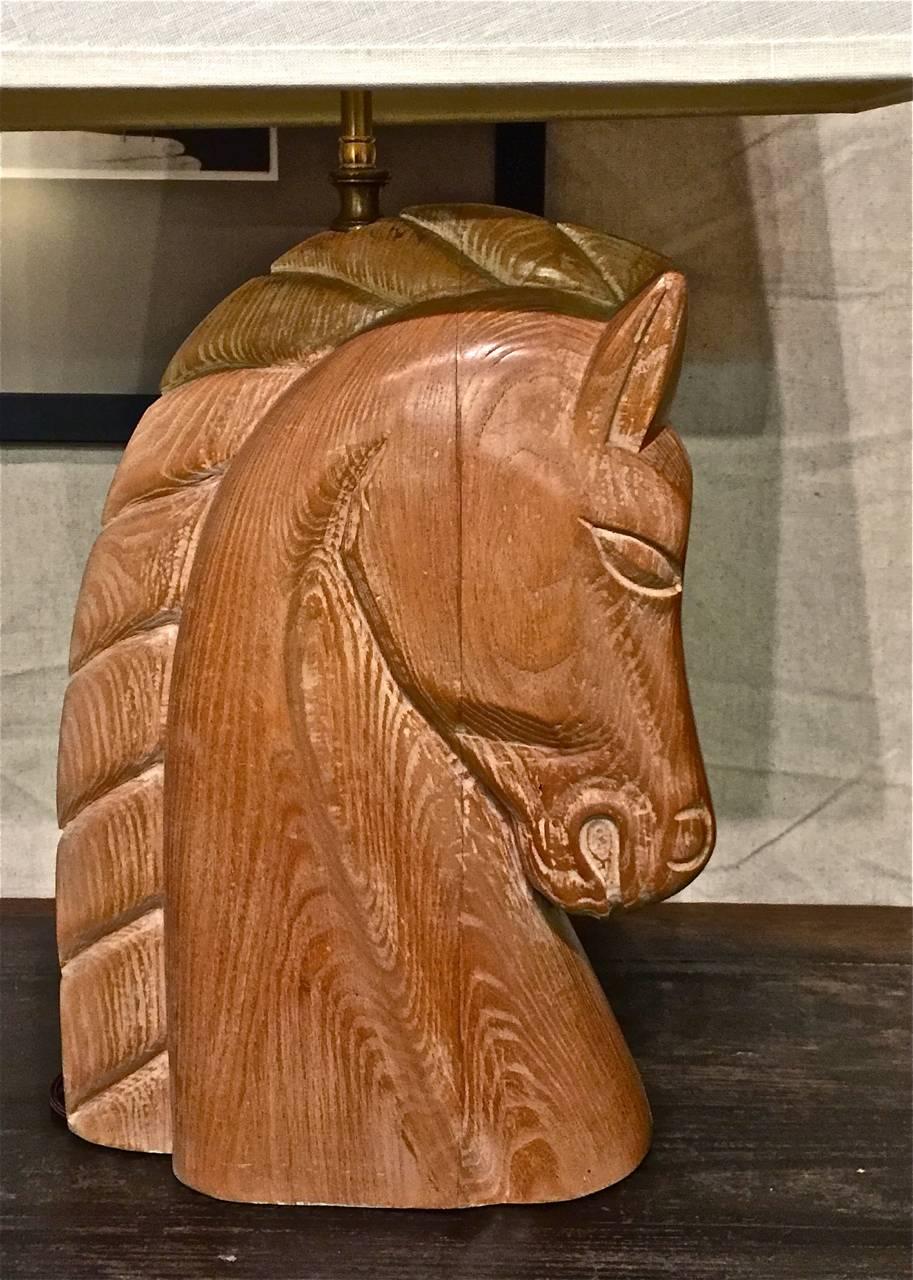 wooden horse lamp