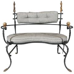 Spectacular Iron & Bronze Settee from Rudolph Valentino Estate, Beverly Hills, C 12
