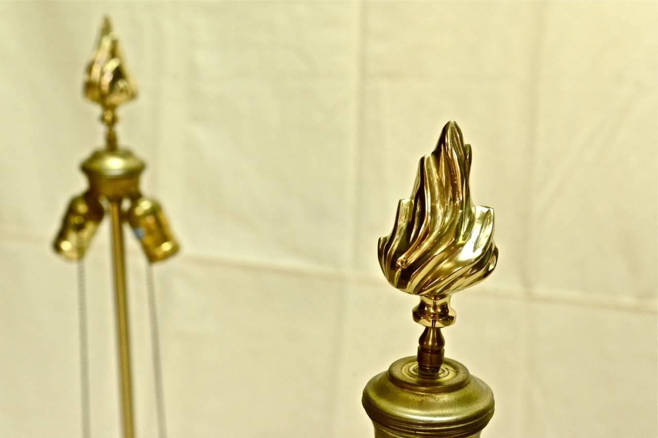 Monumental Pair of Alabaster Marbro Lamps with 24-Karat Gold Leaf 5
