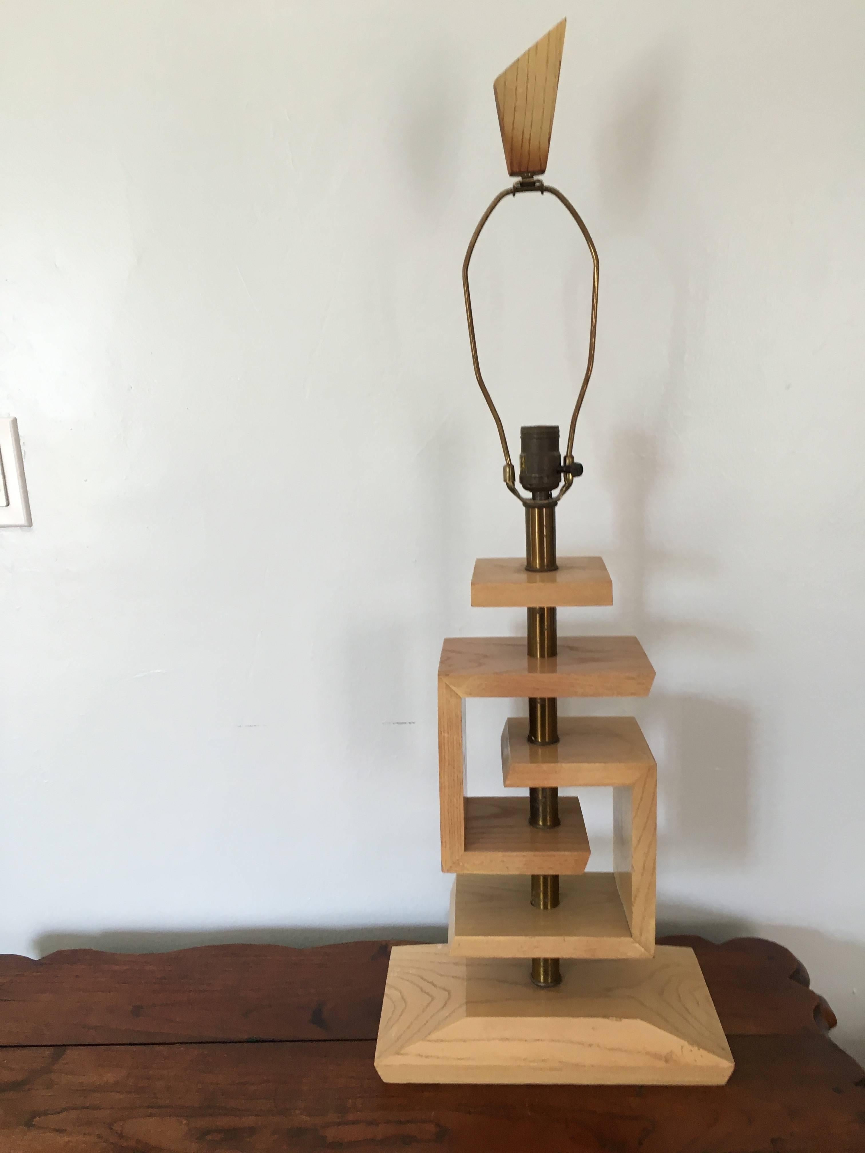 Mid-Century Modern Pair of Restored James Mont Style Lamps For Sale