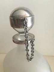 Sterling and Frosted Glass Decanter Perfume Bottle
