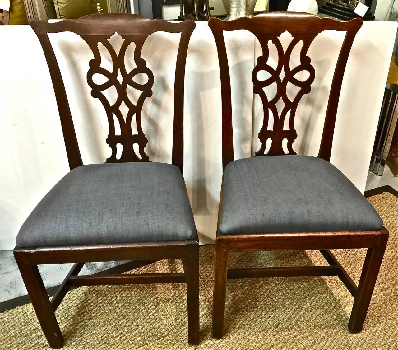 English Two Mahogany George III Chippendale Chairs, circa 1770