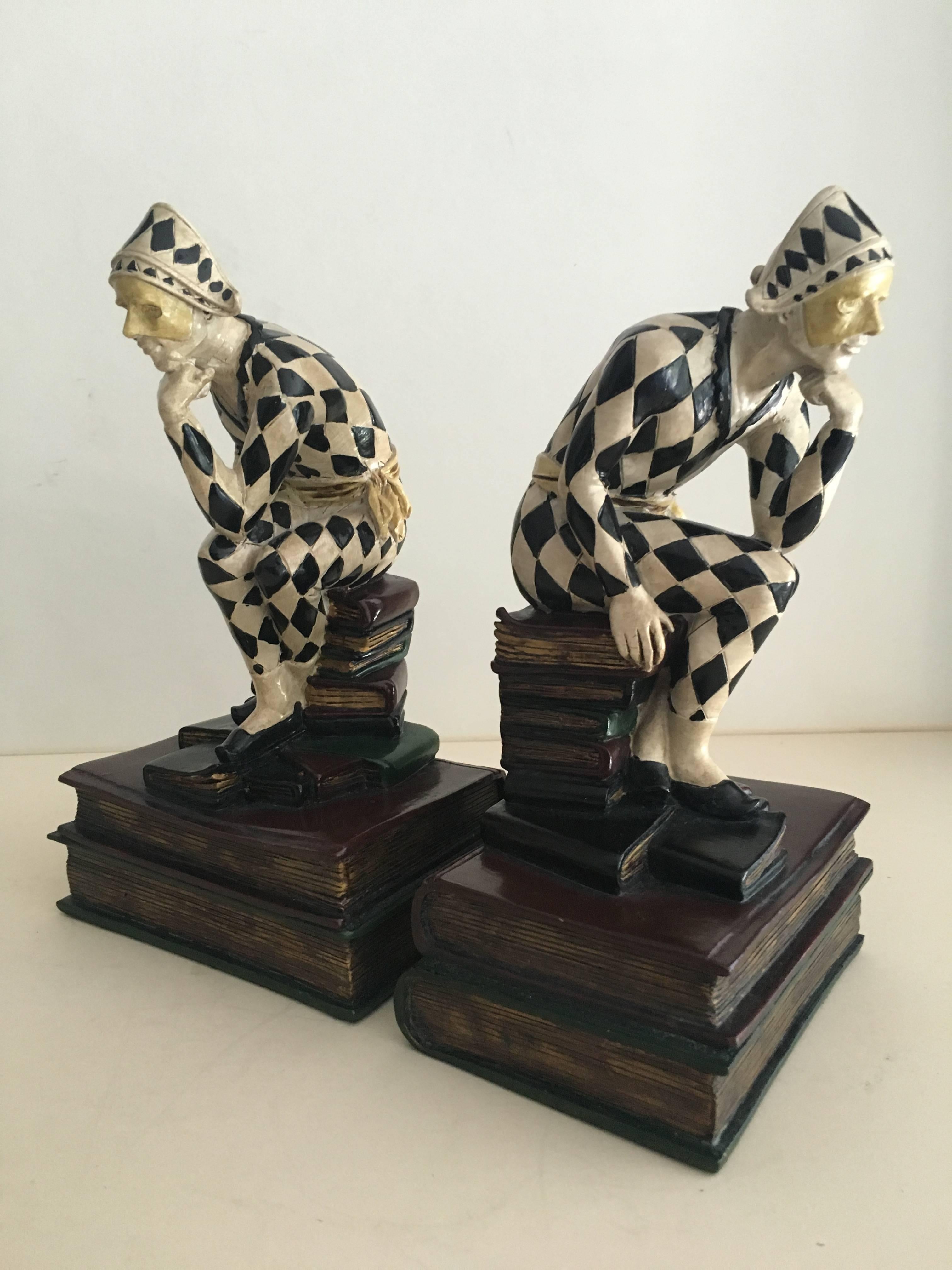 Deco in style, Harlequin bookends with great detailing perfect for the office, den or library and a great addition to the sophisticated childs room!