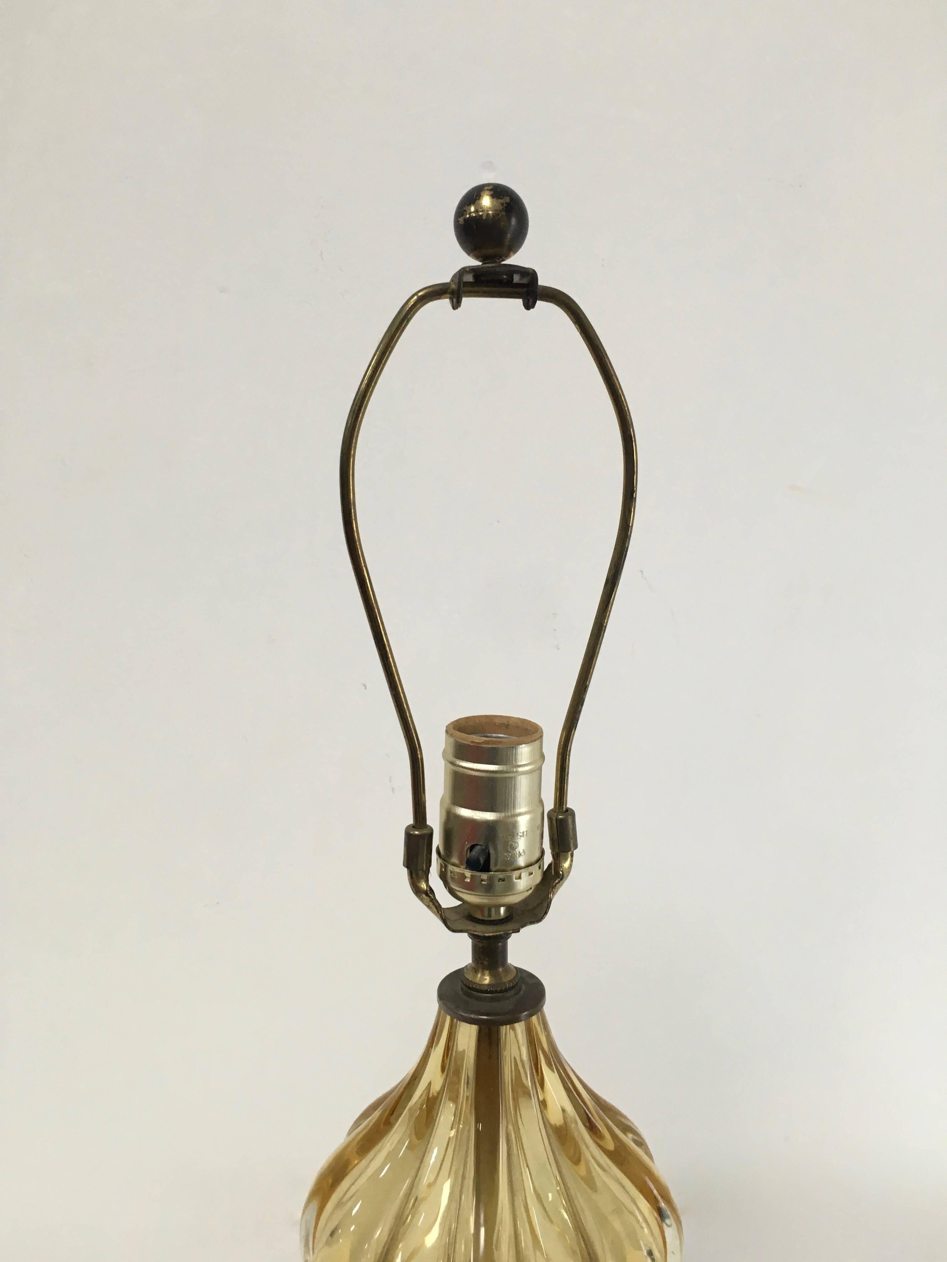 Mid-Century Modern Gold Murano Table Lamp