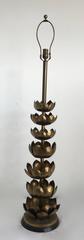 Monumental Iconic Brass Lotus Lamp by Feldman