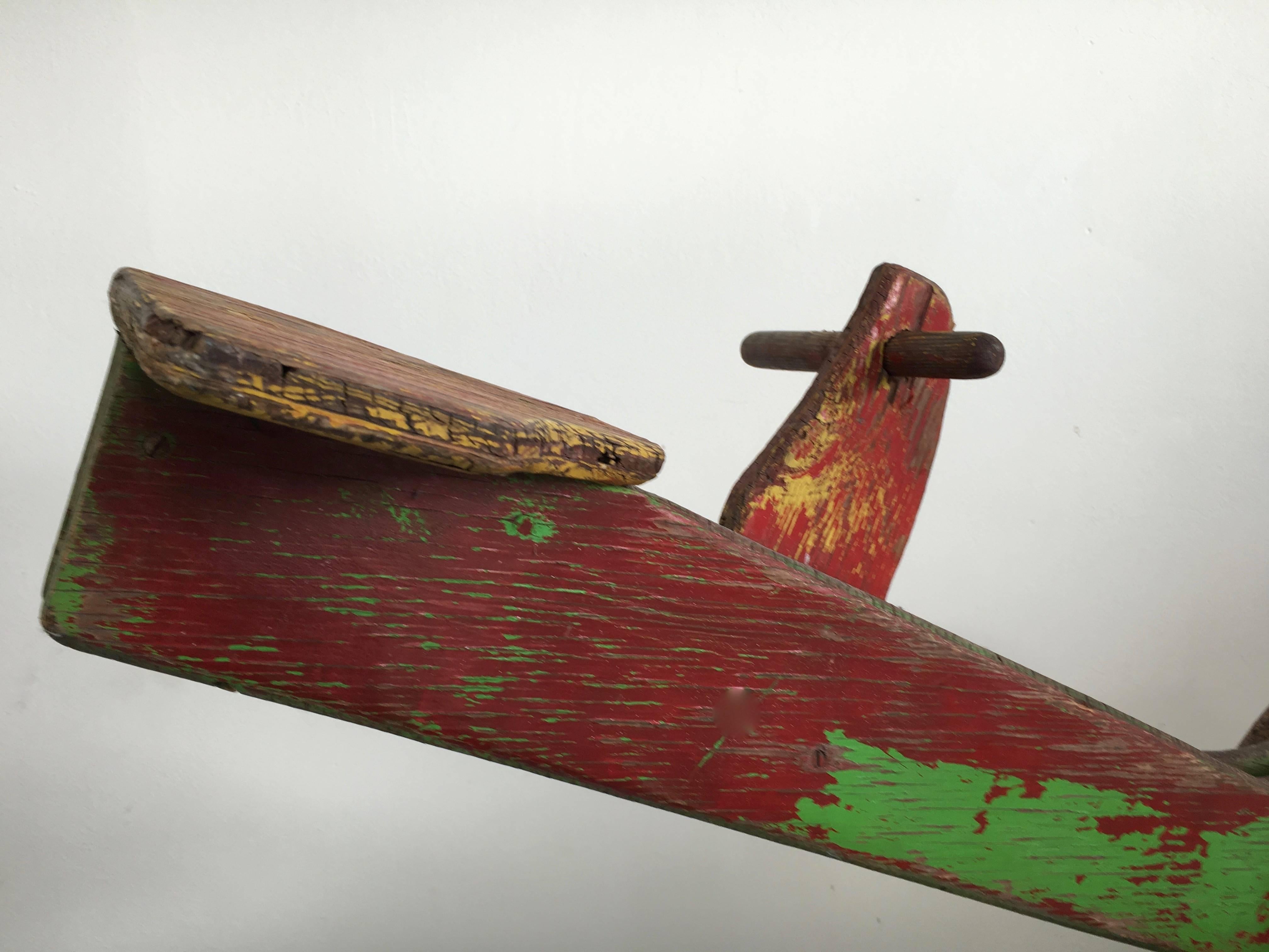 Vintage Folk Art See-Saw with Original Patina In Excellent Condition In Los Angeles, CA