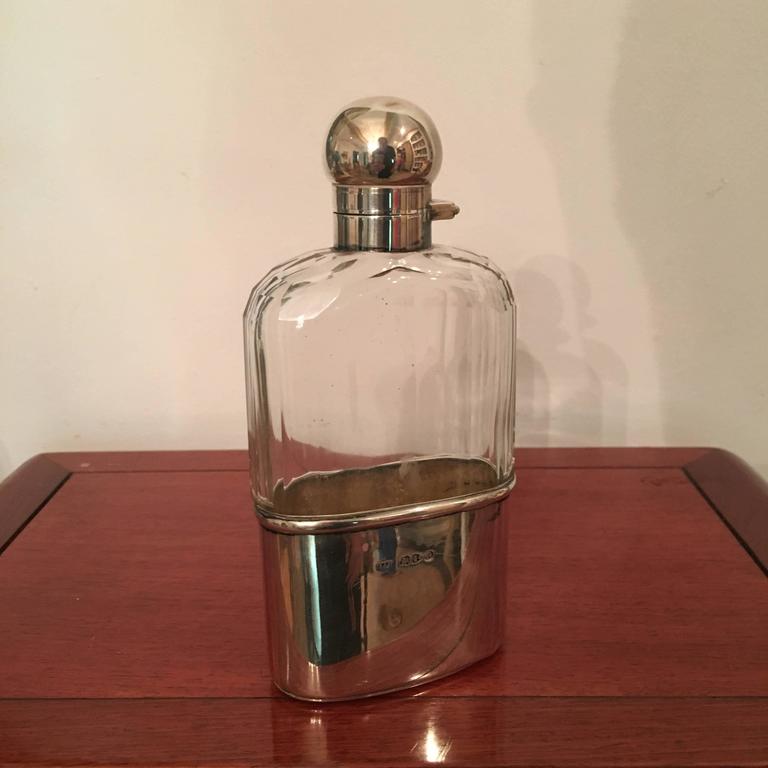 Rowlands and Frazer Sterling and Cut Crystal Flasks at 1stDibs