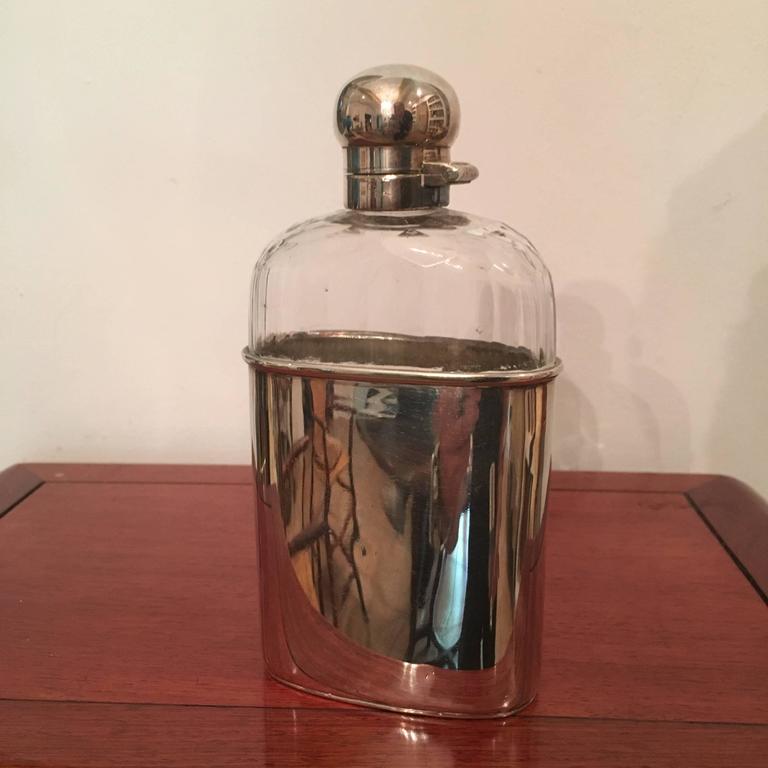 Rowlands and Frazer Sterling and Cut Crystal Flasks at 1stDibs