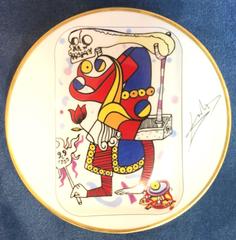 Set of Puiforcat French Limoge "Royal Flush" Plates by Salvador Dali