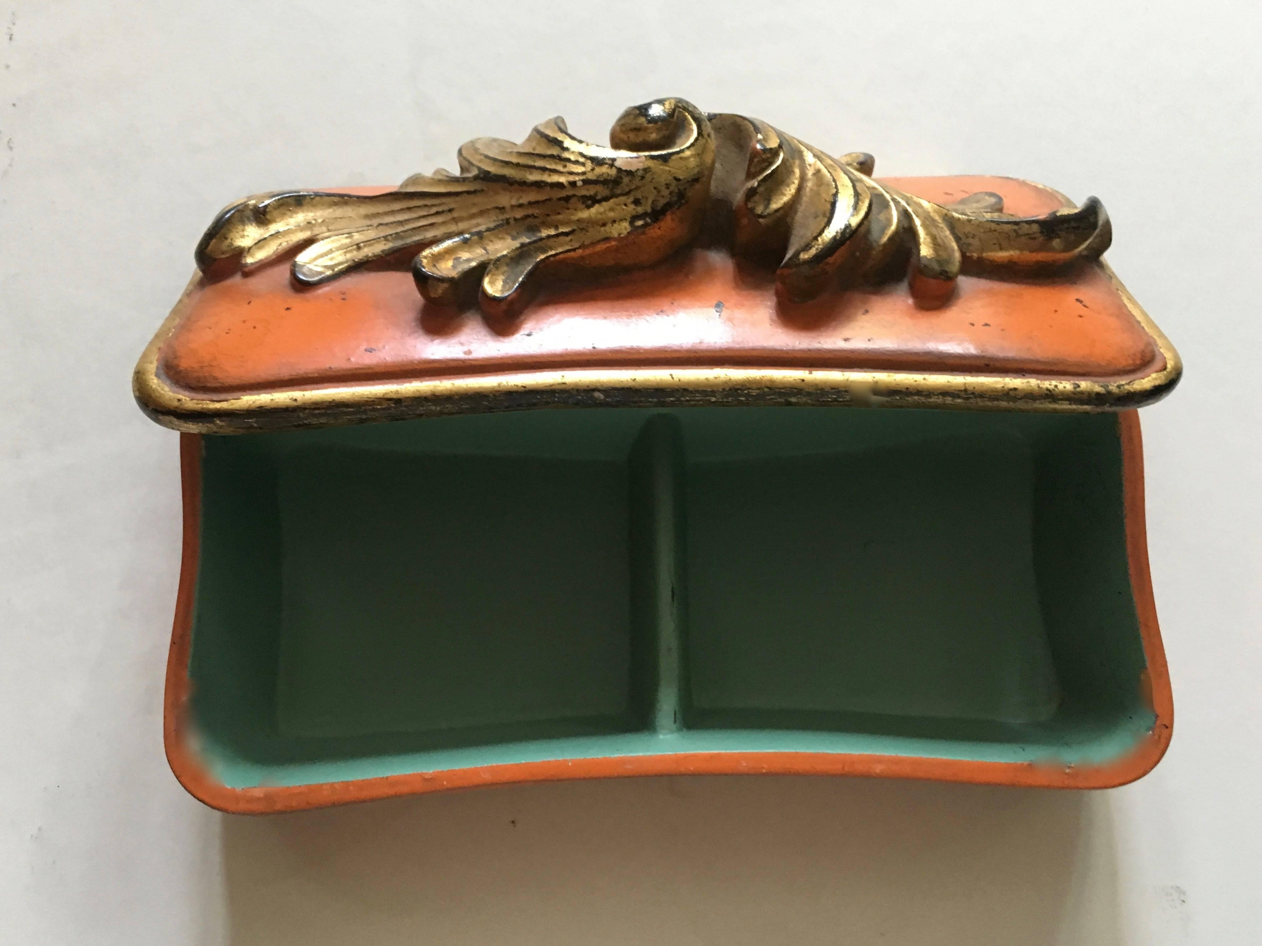 American Borghese Ceramic Vanity Dressing Table Jewel Box