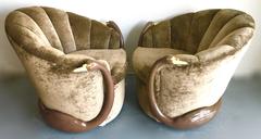 Rare Pair of Swan Leda Chairs Designed by Suzanne Geismar for Vermillion