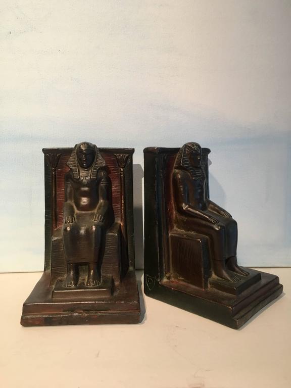 Pair of Copper Egyptian Pharaoh Bookends at 1stDibs egyptian bookends, pharaoh copper