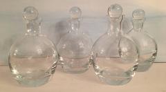 Set of Four Large Round Crystal Decanters