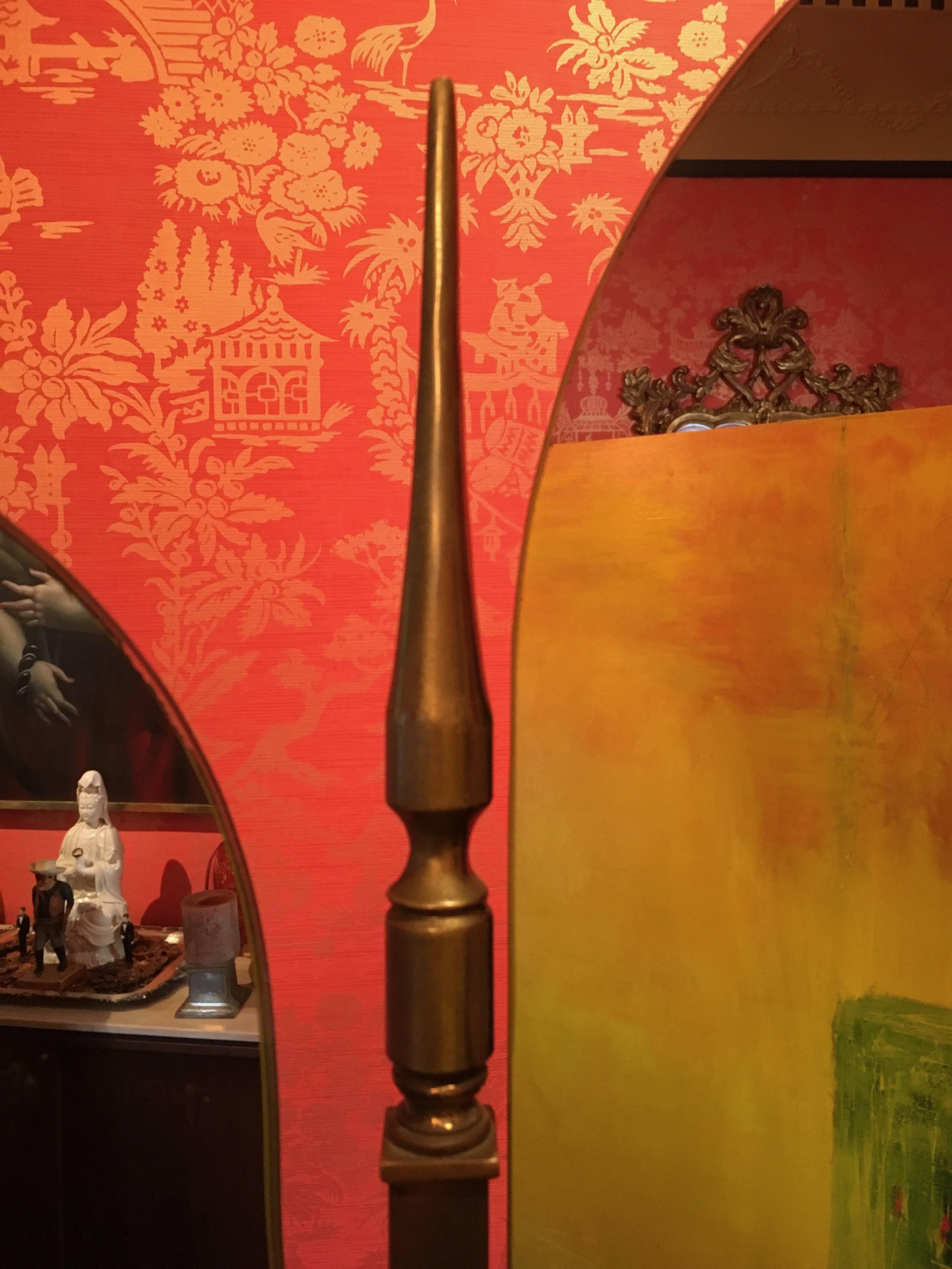 Vintage Italian Brass ThreeWay Folding Floor Mirror at 1stDibs 3way