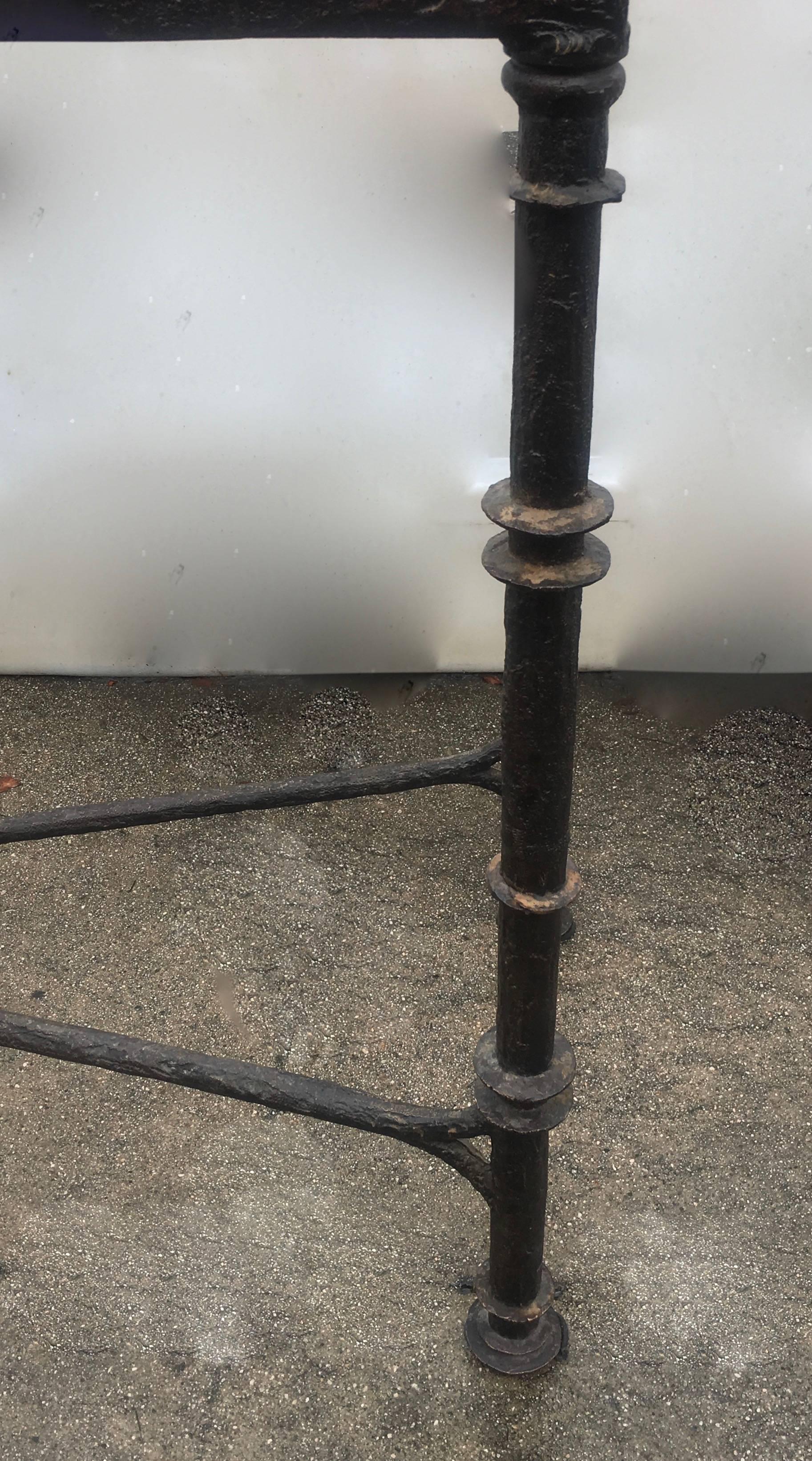 Stunning console table designed with Diego Giacometti's plans by Christopher Chodoff substantial and impressive design perfect for any room or exterior. 

The table can support glass, stone or wood.