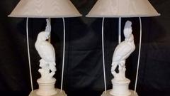 Pair of Ceramic Cockatoo Table Lamps