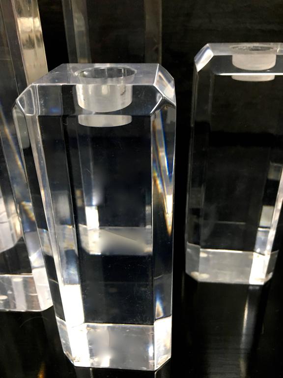 Set of Five Acrylic Lucite Candlesticks at 1stDibs acrylic candlesticks, lucite candle sticks