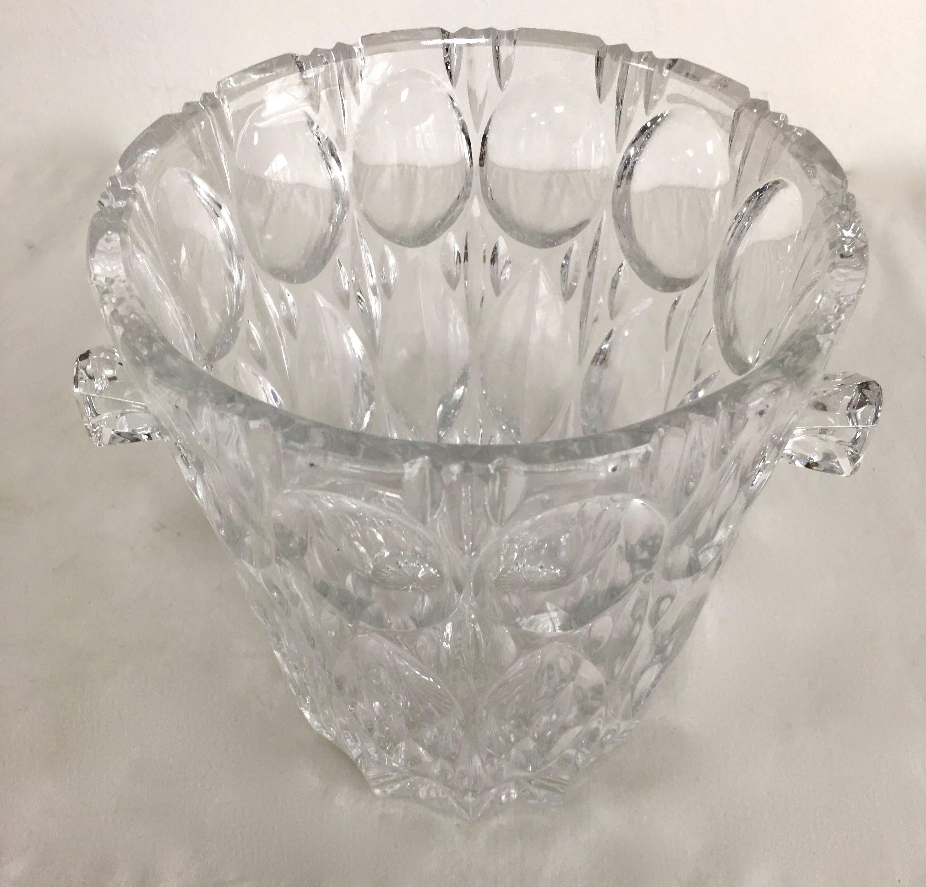 crystal ice bucket with handle