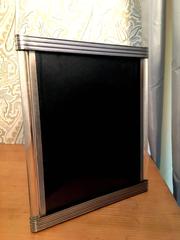 Art Deco Picture Frame with Ribbed Metal and Glass Rod Details