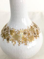 White Bjorn Wiinblad for Rosenthal Bud Flower Vase with Gilt Detail