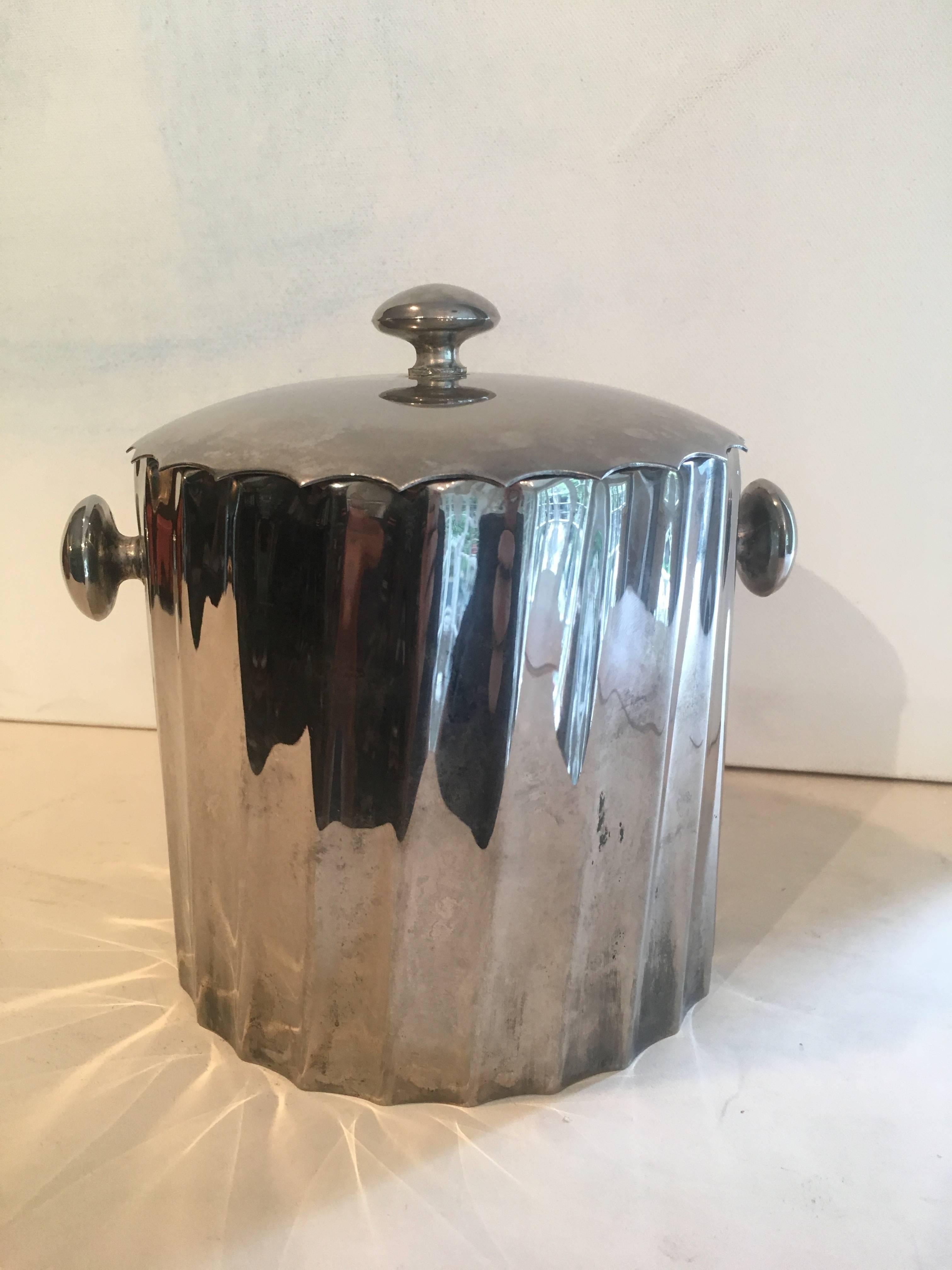 Mid-Century Modern Silver Mid-Century Small Bar Ice Bucket
