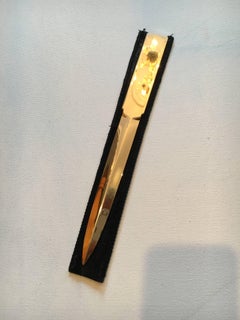Gold Plate Letter Opener with Felt Case