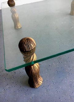 Arthur Court Gold Tassel Coffee Cocktail Table