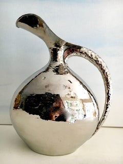 Hammered Italian Silver Plate Urn Signed by Egidio Casagrande