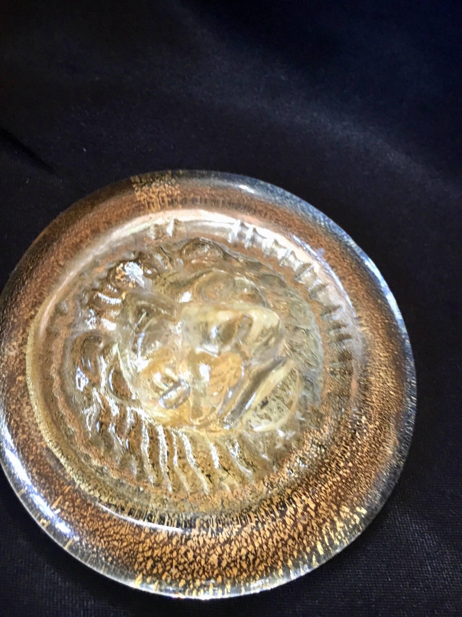 Italian Murano Glass Leo Lion Paper Weight Ornament after Versace In Excellent Condition In Los Angeles, CA