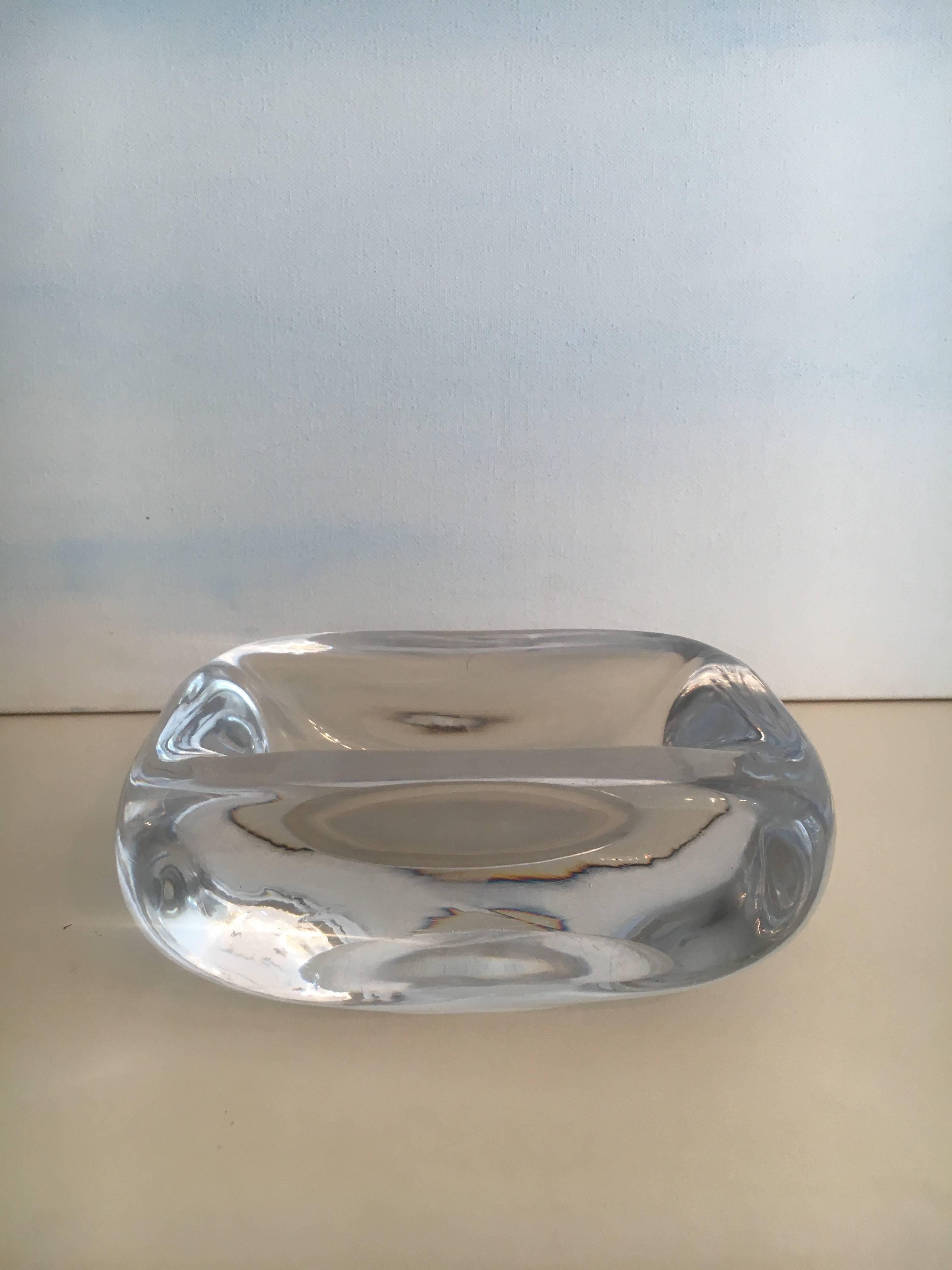 Scandinavian Modern Glass Bowl Candy Dish by Vicke Lindstrand for Orrefors