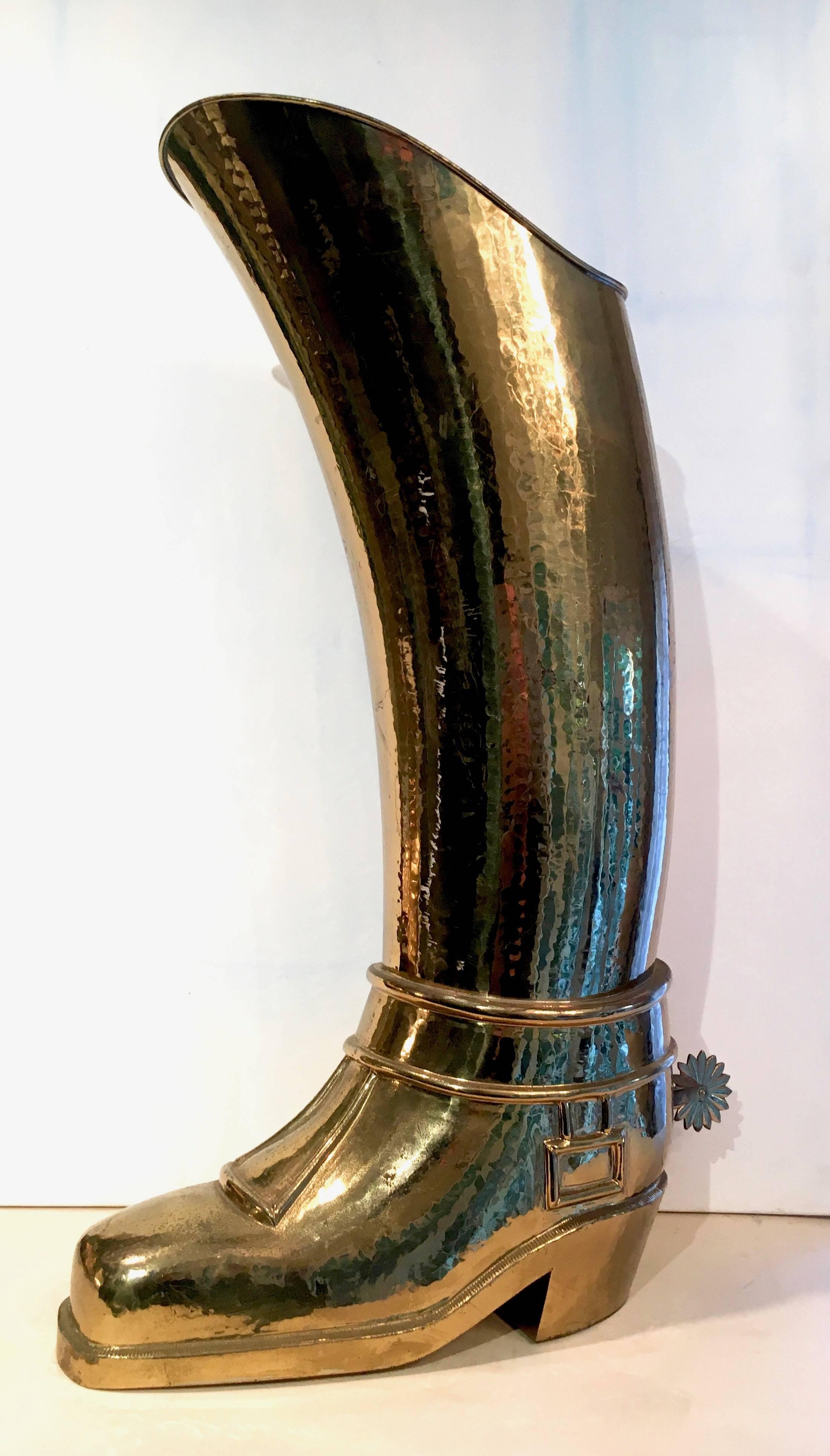 A very large and substantial French solid brass riding boot umbrella stand - holds many umbrellas, great for commercial use as well as residential
Darren Ransdell Design.