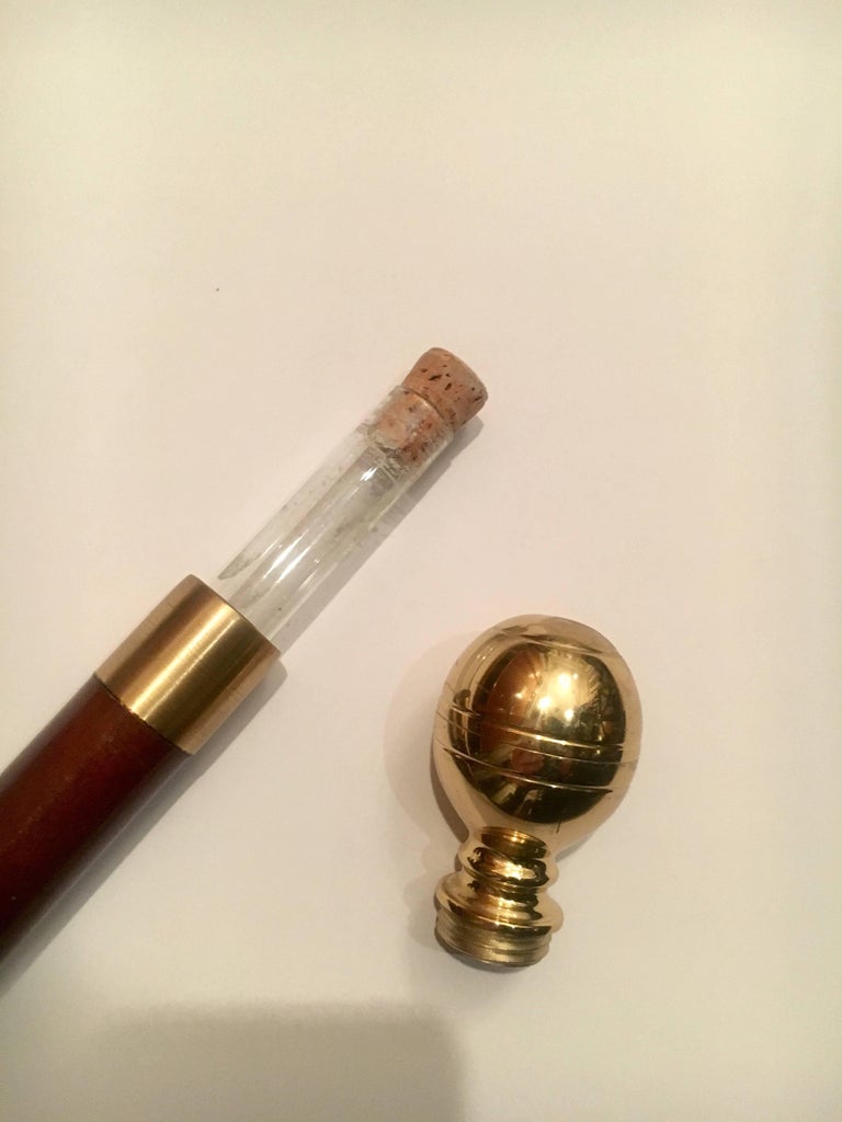 Wood Cane Walking Stick with Secret Liquor 420 Compartment at 1stDibs